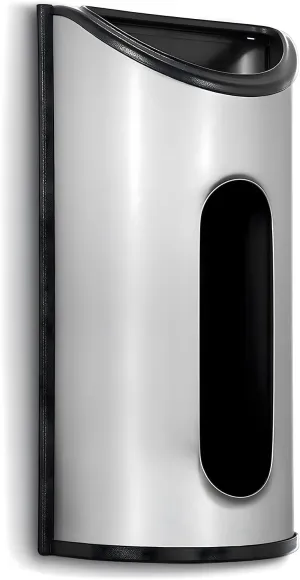 malmo Plastic Bag Holder for Grocery Bag Wall Mount, Kitchen Dining Laundry Room Trash Bag Storage Dispenser, Smudge-Proof Anti-Fingerprint Stainless Steel, Silver