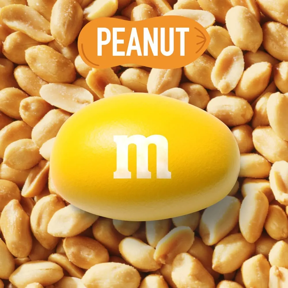 M&M Peanuts Candy - 2lb Bulk Peanut M&Ms Candy - Fun Size Bulk M&M Candy - Peanut Chocolate M&Ms Bulk Candy - Chocolate Candy Bulk Bag - 2 Pounds