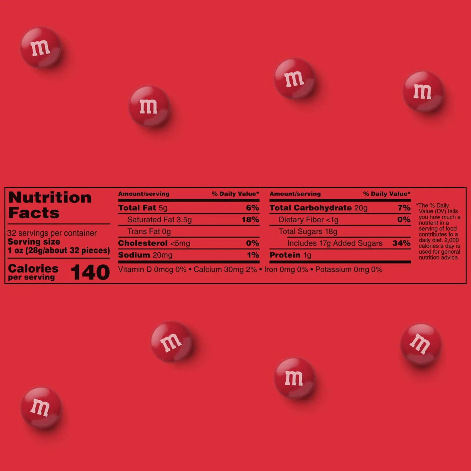 M&M’S WORLD Red Milk Chocolate Candy, 2lbs of M&M'S in Resealable Pack for Candy Bars, Birthday Parties, Christmas Chocolate, Valentine's Day, 4th of July, Dessert Tables & DIY Party Favors