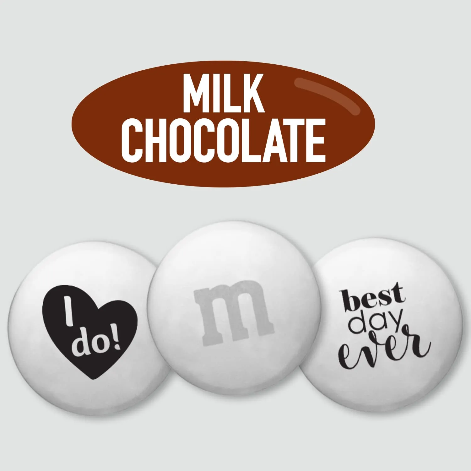 M&M’S WORLD Wedding Themed Milk Chocolate Candy - 5lbs Assorted Pre-designed Just Married, I Do Wedding Decoration White Wedding M&M'S Candy