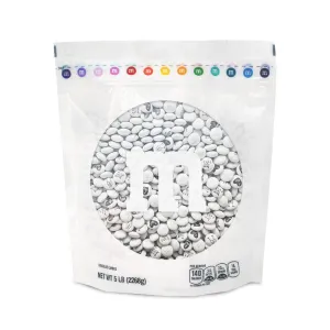 M&M’S WORLD Wedding Themed Milk Chocolate Candy - 5lbs Assorted Pre-designed Just Married, I Do Wedding Decoration White Wedding M&M'S Candy