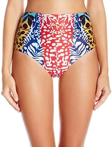 Mara Hoffman Women's Back Lace Up High Waisted Bikini Bottom Swimsuit