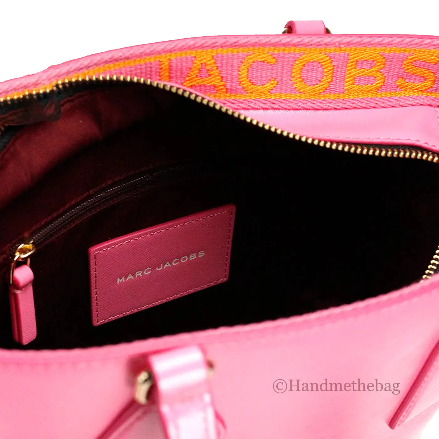 Marc Jacobs Small Candy Pink Leather Tote Crossbody Bag