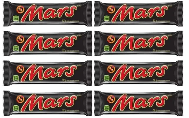 Mars Chocolate Candy Bar, 2.2 oz, Caramel, Nougat, Milk Chocolate (8full size bars)
