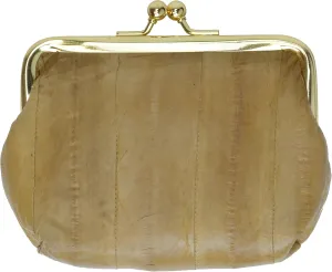 MARSHAL Genuine Eelskin Soft Leather Change Purse Organizer