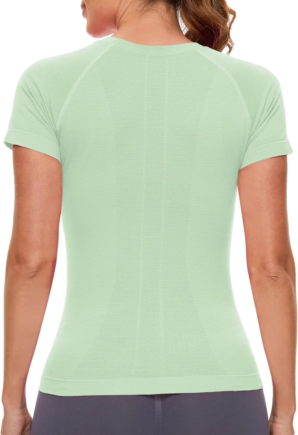 MathCat Workout Shirts for Women Short Sleeve Seamless Yoga Athletic Tees Sports Breathable Gym Athletic Tops