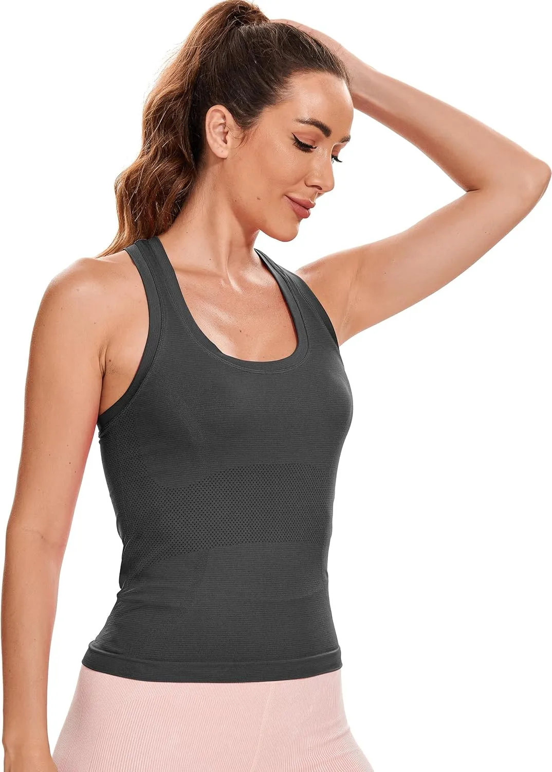 MathCat Workout Tank Tops for Women Sleeveless Gym Tops Seamless Racerback Athletic Yoga Shirts