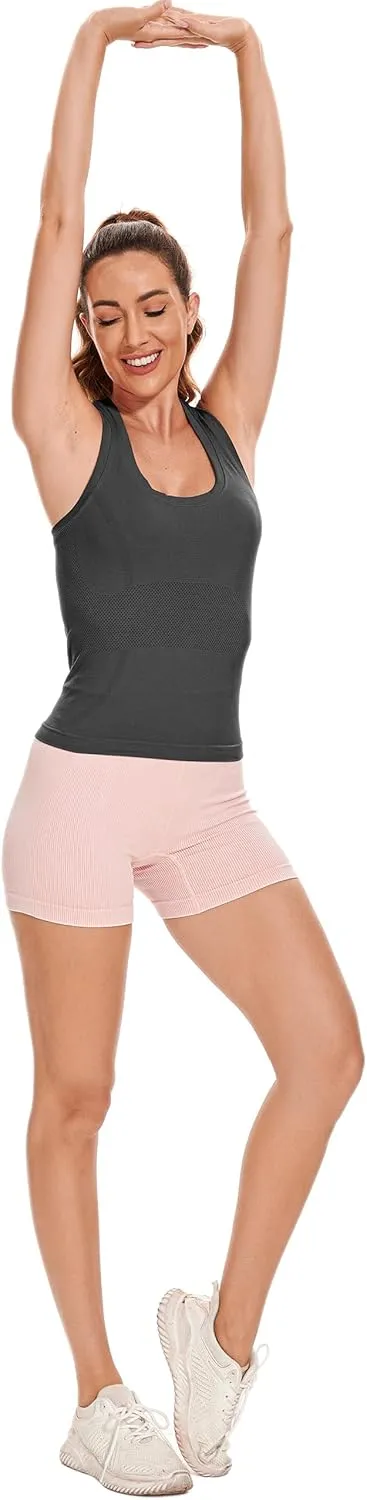 MathCat Workout Tank Tops for Women Sleeveless Gym Tops Seamless Racerback Athletic Yoga Shirts