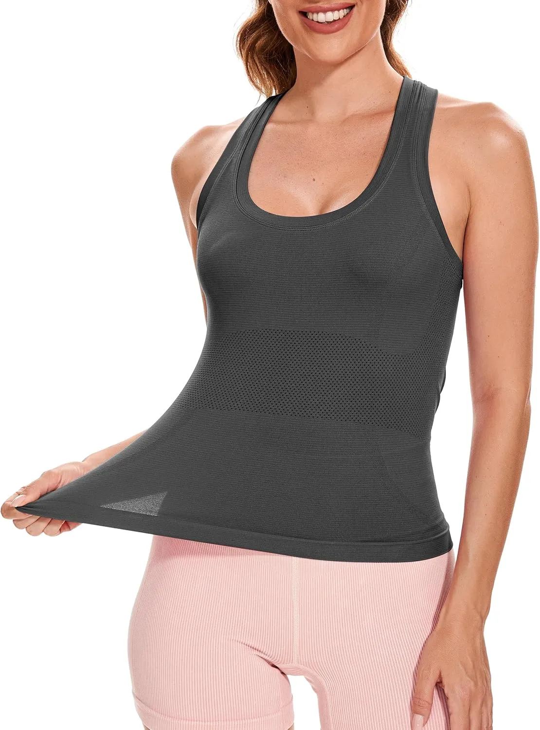 MathCat Workout Tank Tops for Women Sleeveless Gym Tops Seamless Racerback Athletic Yoga Shirts