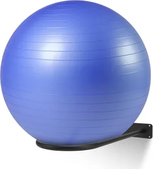 Medicine Ball RackWall Mounted Large Stability Ball Storage Rack Basketball Ball Rack Exercise Ball Equipment Organizer(1 Black)