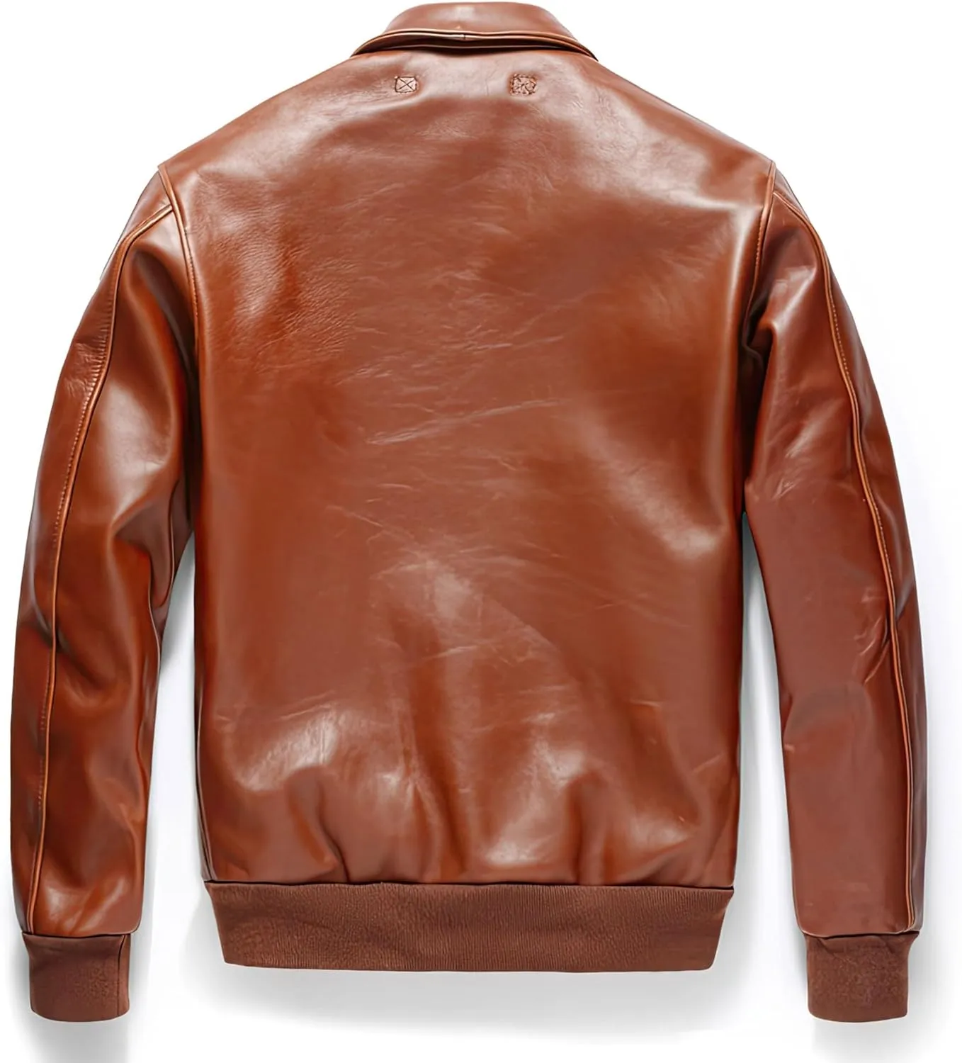 Men Natural Military A2 Pilot Jacket Aviation Genuine Leather Jackets Coat