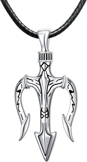 Men's 925 Sterling Silver Arrow Arrowhead Poseidon Sentimental for Him Boyfriend Pendant Necklace Gift Cords