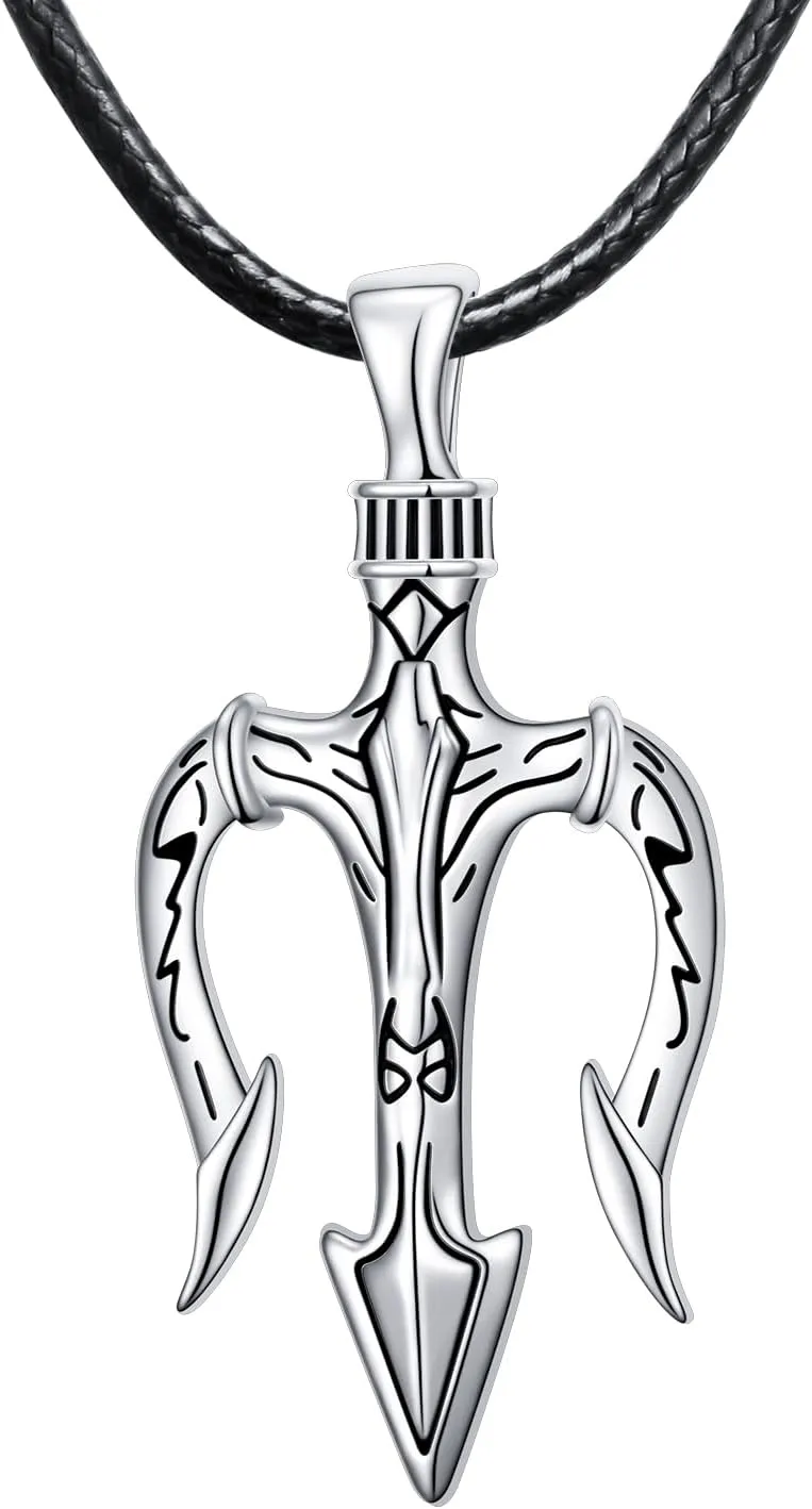 Men's 925 Sterling Silver Arrow Arrowhead Poseidon Sentimental for Him Boyfriend Pendant Necklace Gift Cords