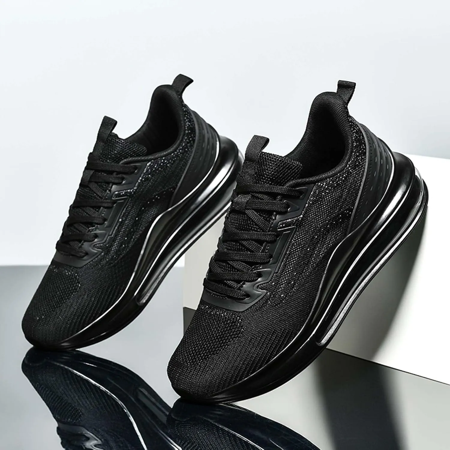 Men's Air Cushioned Athletic Shoes Breathable Mesh Running Shoes Non-Slip Rebound Casual Walking Shoes Arch Support Road Running Shoes Men's Shoes Size Large 6-14 US Size