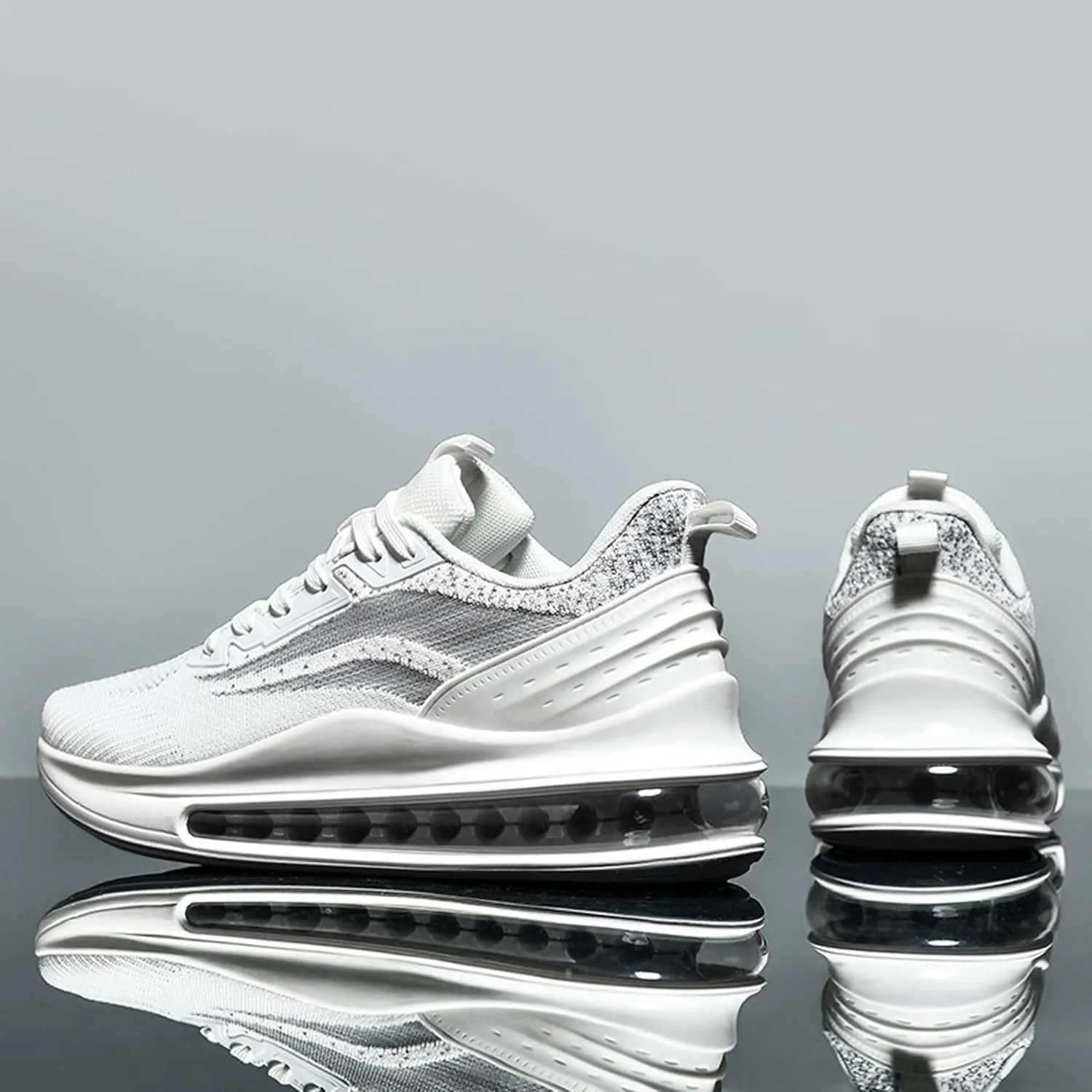 Men's Air Cushioned Athletic Shoes Breathable Mesh Running Shoes Non-Slip Rebound Casual Walking Shoes Arch Support Road Running Shoes Men's Shoes Size Large 6-14 US Size