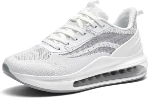 Men's Air Cushioned Athletic Shoes Breathable Mesh Running Shoes Non-Slip Rebound Casual Walking Shoes Arch Support Road Running Shoes Men's Shoes Size Large 6-14 US Size