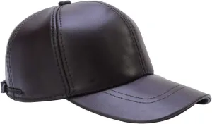 Men's Genuine Soft Lambskin Leather Baseball Hats Driving Adjustable Cap