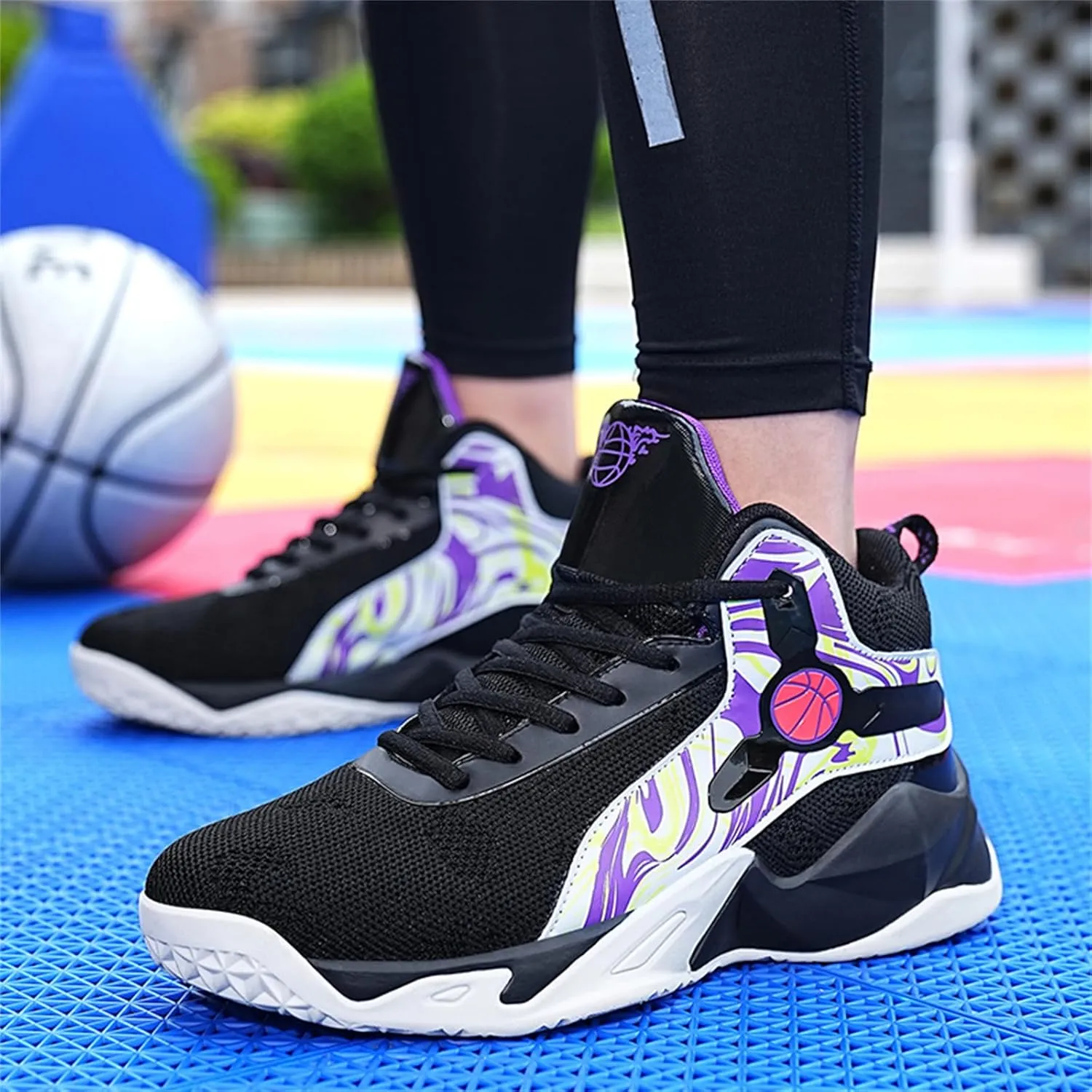 Men's High Top Mesh Breathable Basketball Shoes Athletic Sneakers Gym Fashion Trainers Tennis Casual Walking Shoes