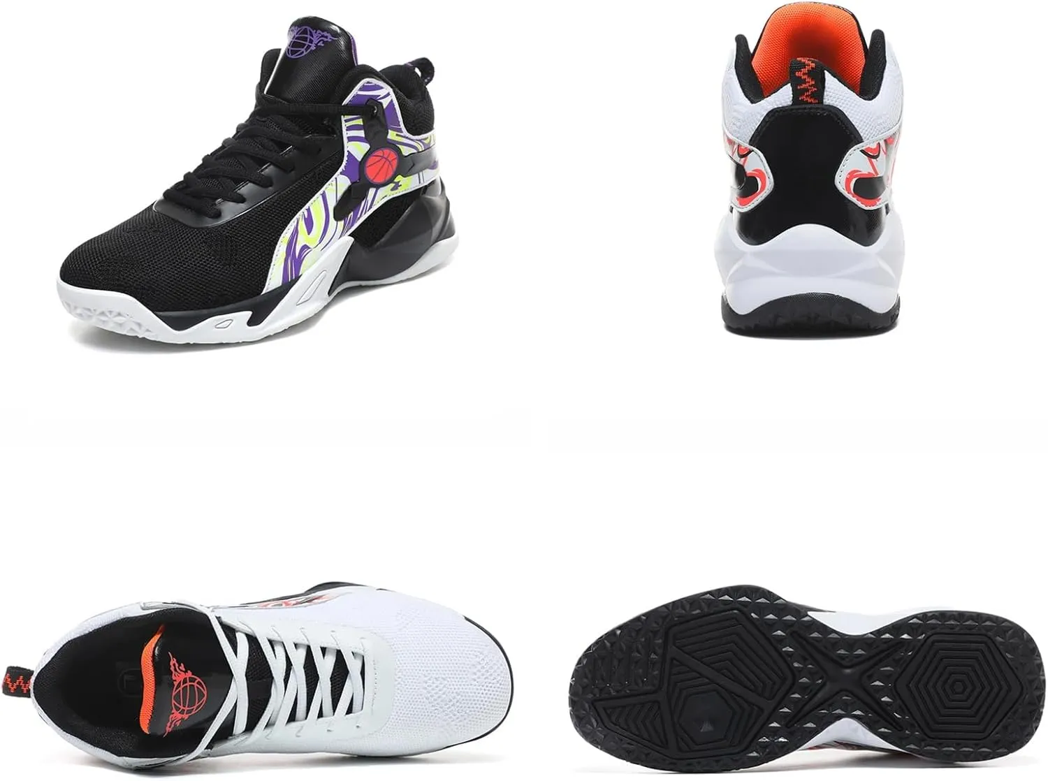Men's High Top Mesh Breathable Basketball Shoes Athletic Sneakers Gym Fashion Trainers Tennis Casual Walking Shoes