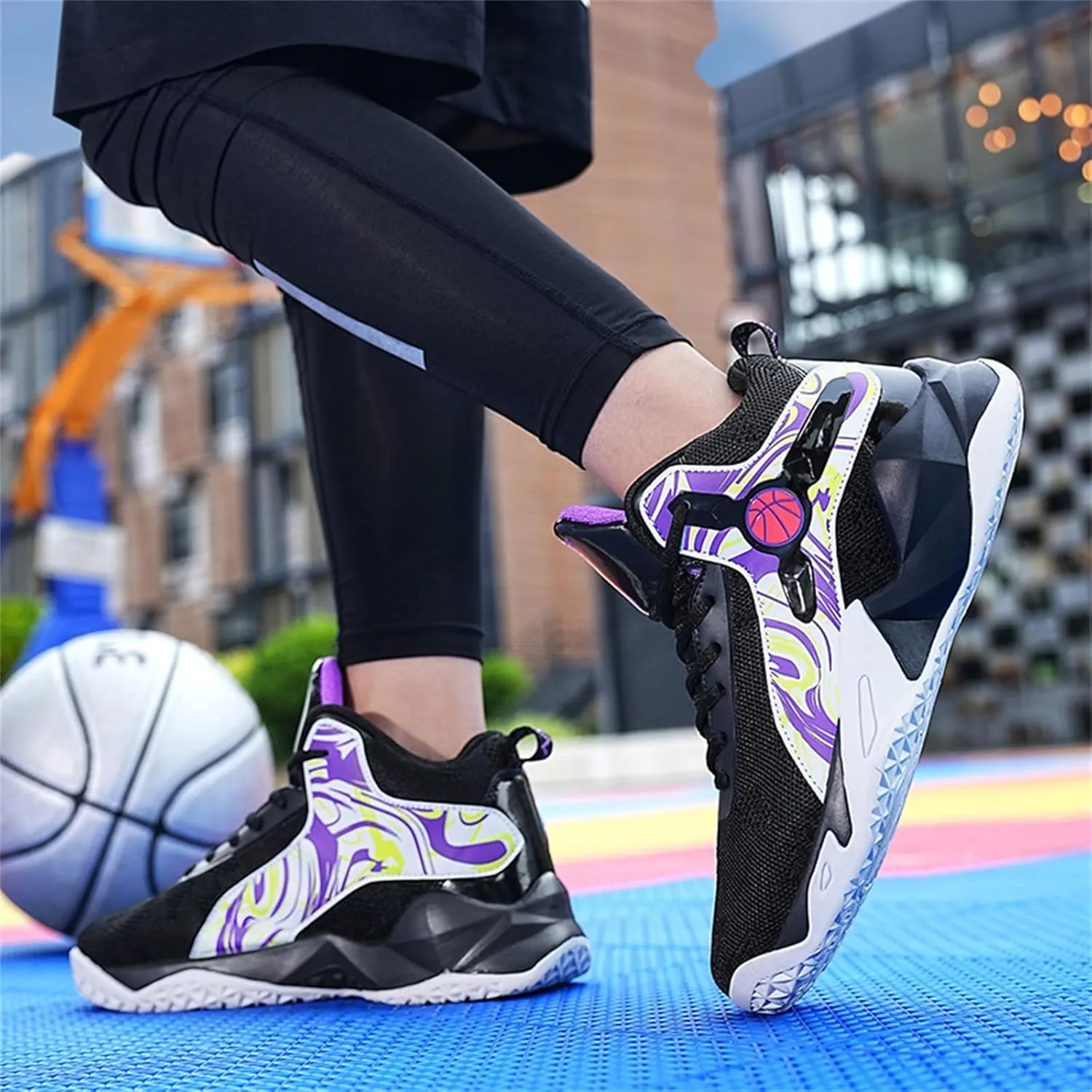 Men's High Top Mesh Breathable Basketball Shoes Athletic Sneakers Gym Fashion Trainers Tennis Casual Walking Shoes