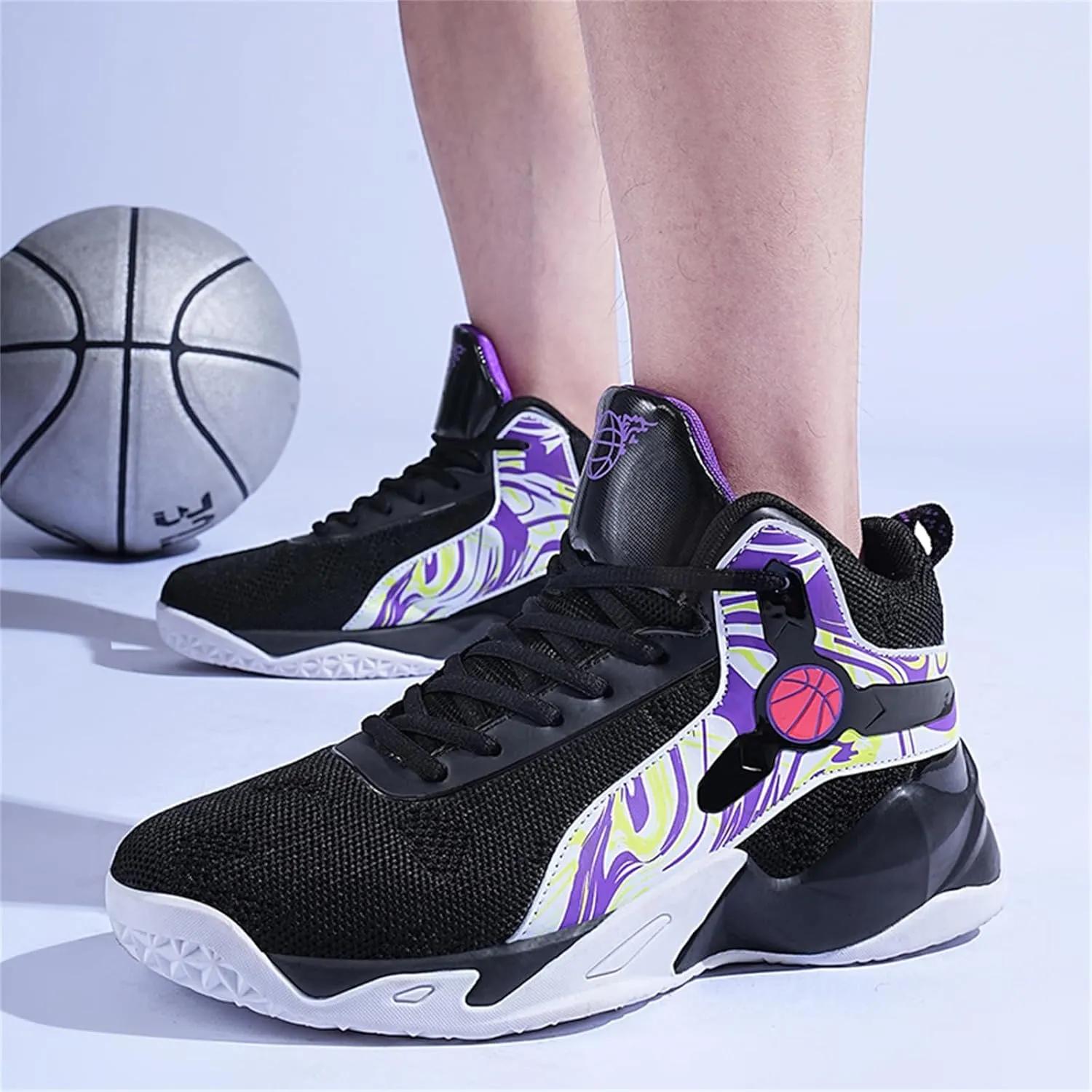 Men's High Top Mesh Breathable Basketball Shoes Athletic Sneakers Gym Fashion Trainers Tennis Casual Walking Shoes