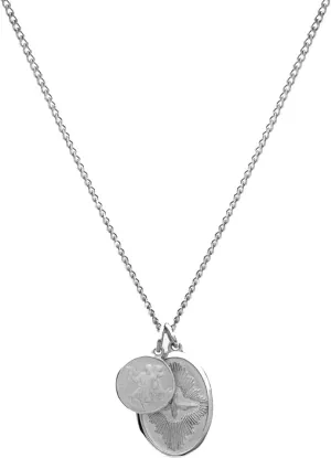 Mens Mini Dove Pendant Necklace, Sterling Silver | Polished Silver 24in