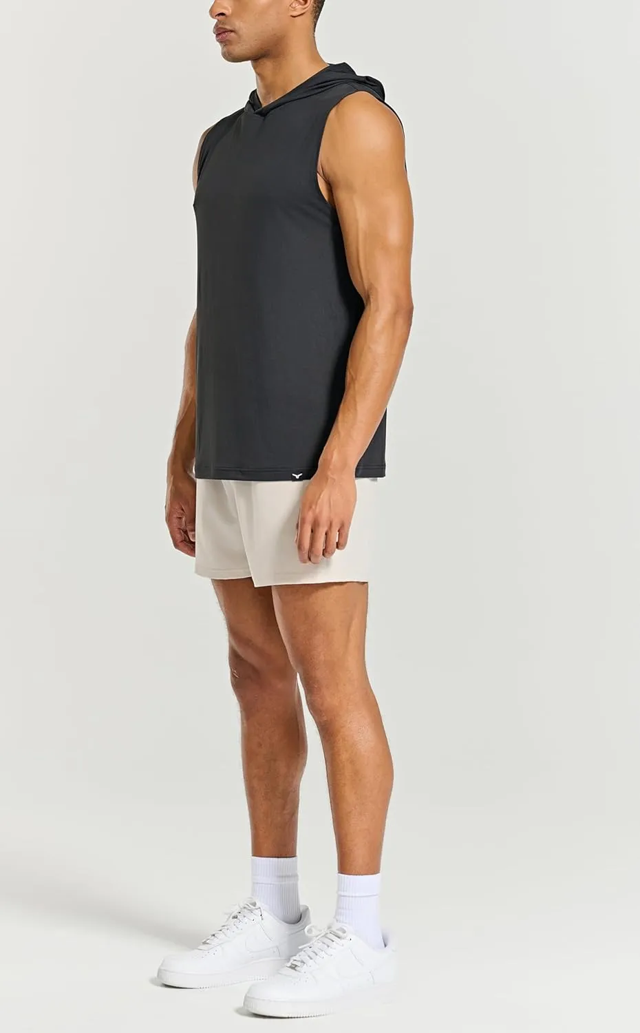 Men's Relaxed-Fit Sleeveless Gym Hoodies Workout Hooded Tank Tops