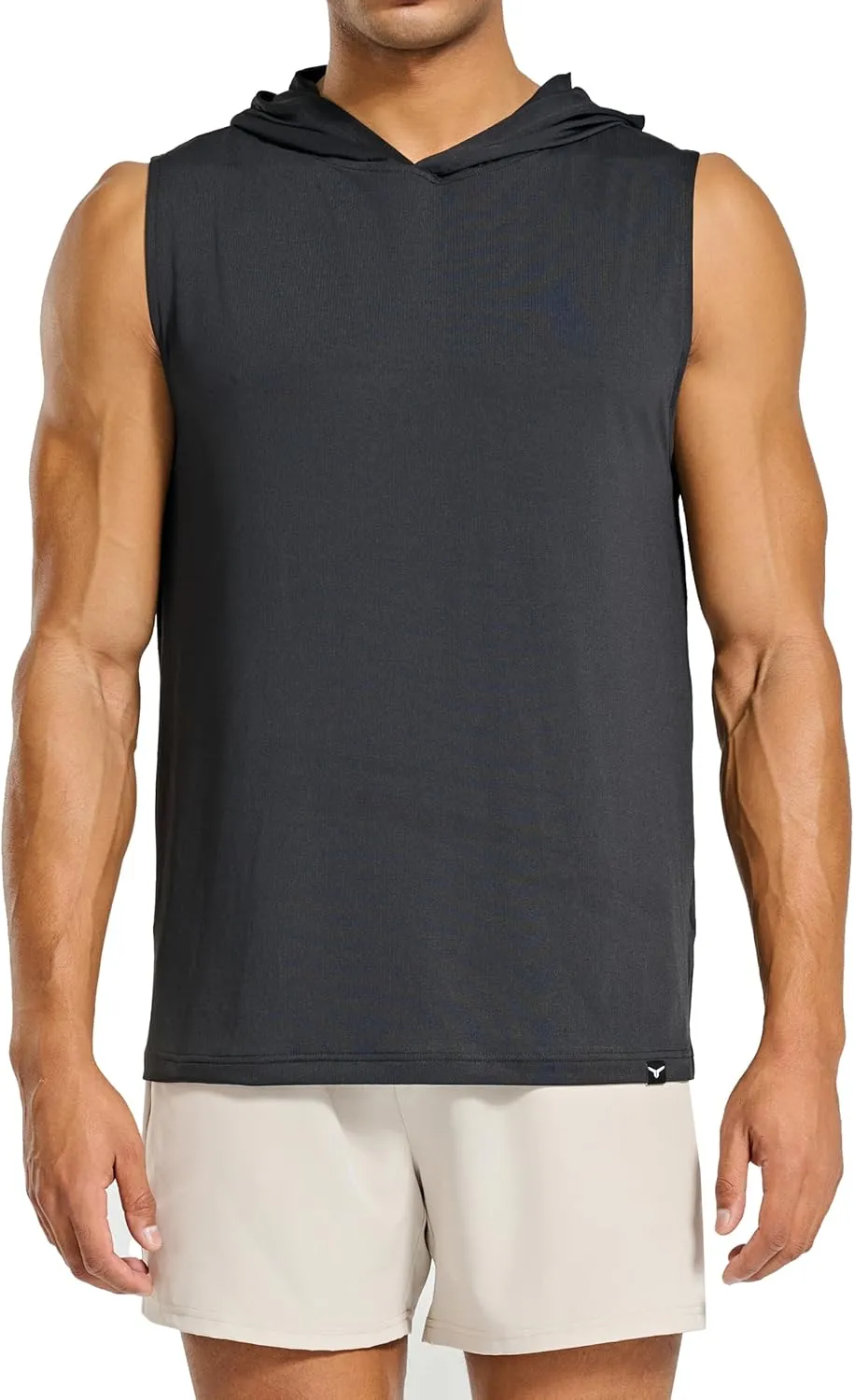 Men's Relaxed-Fit Sleeveless Gym Hoodies Workout Hooded Tank Tops