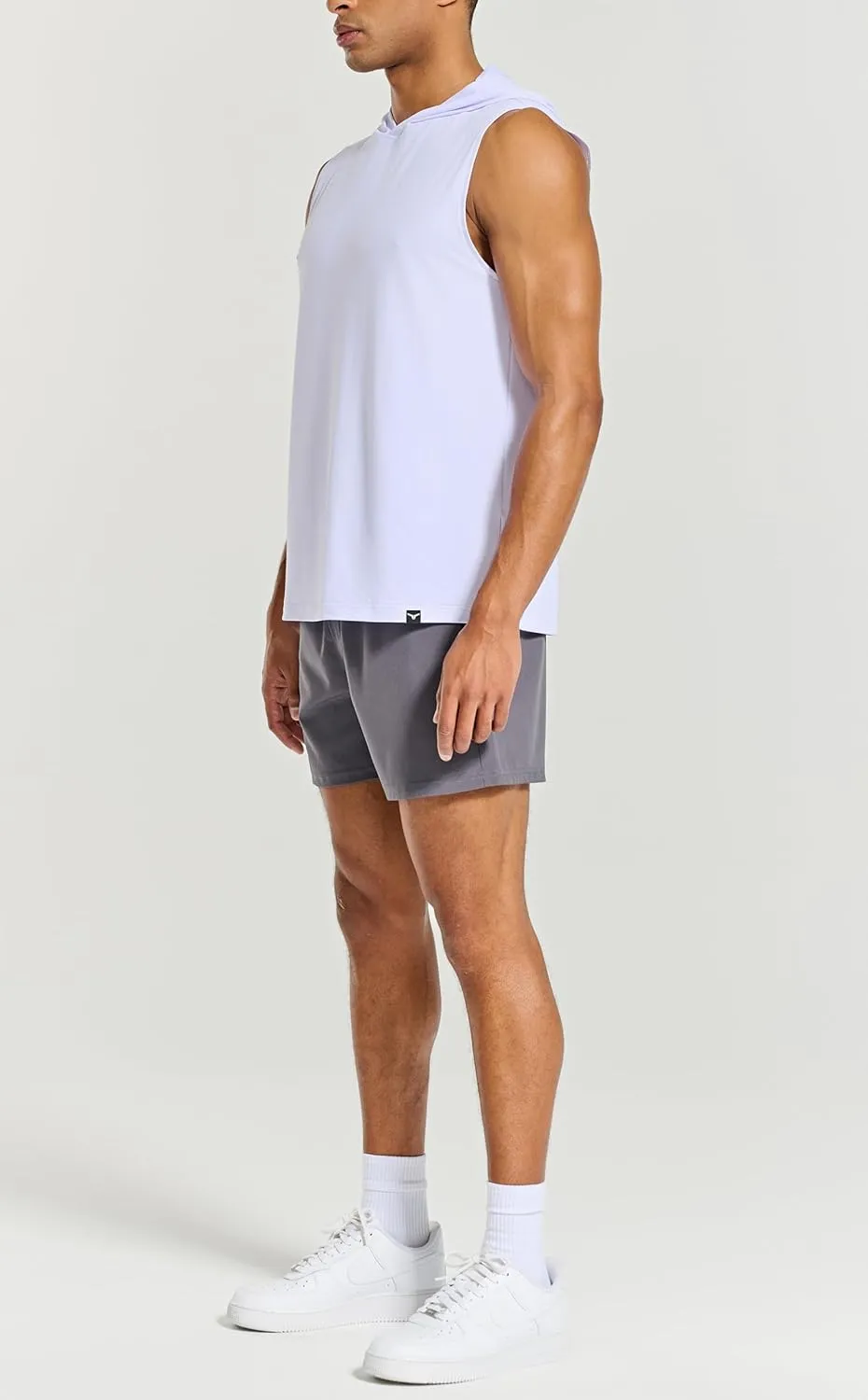Men's Relaxed-Fit Sleeveless Gym Hoodies Workout Hooded Tank Tops