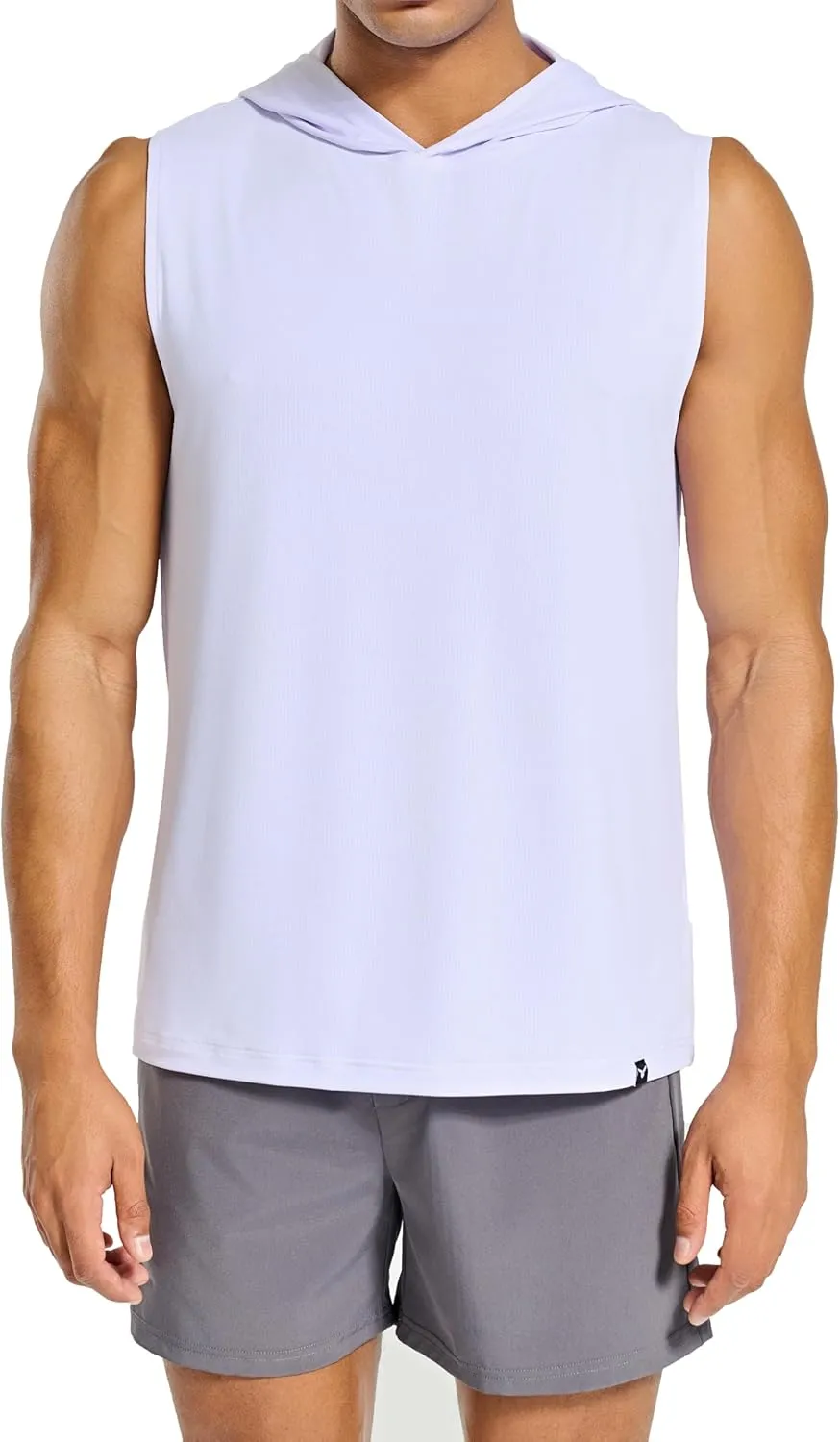 Men's Relaxed-Fit Sleeveless Gym Hoodies Workout Hooded Tank Tops