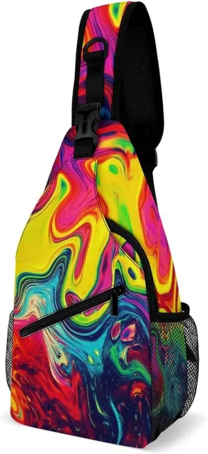 Mens Sling Bag with Adjustable Strap, Large Capacity Hiking Gym Chest Daypack Crossbody Shoulder Bag