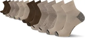 Merrell Men's and Women's Everyday Outdoor Crew Socks-6 & 12 Pairs-Cushioned Breathable Mesh