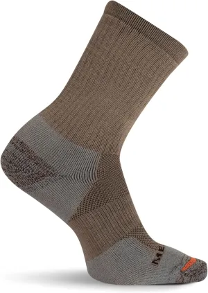 Merrell unisex-adult Premium Wool Work Crew Socks Arch Support and Breathable Mesh