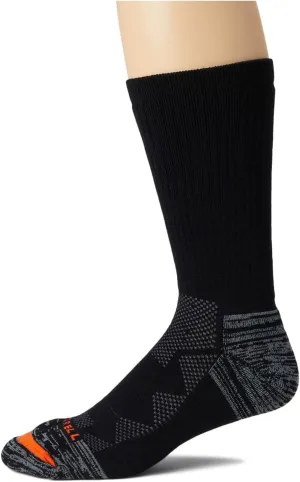 Merrell unisex-adult Premium Wool Work Crew Socks Arch Support and Breathable Mesh