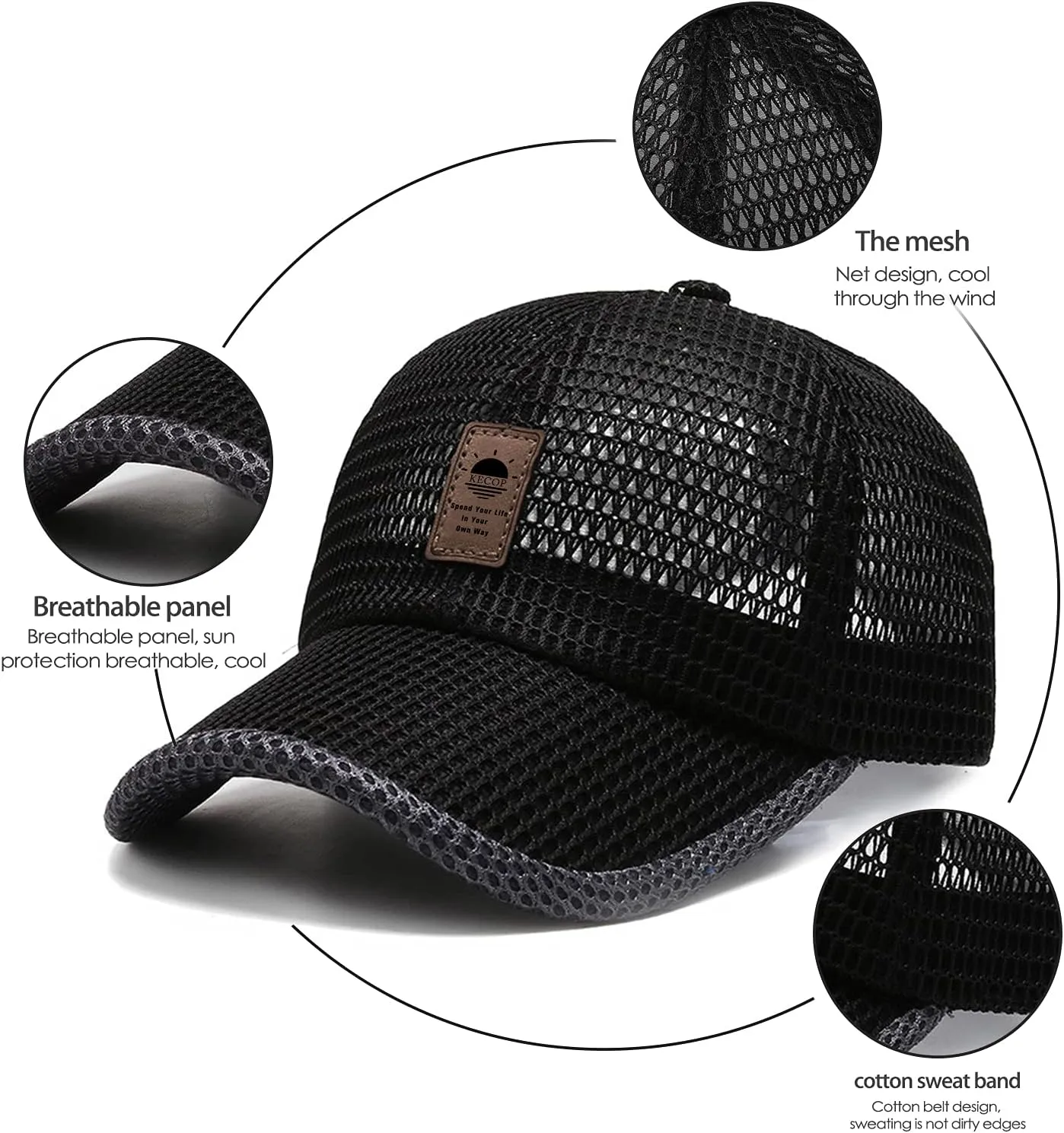 Mesh Hats for Men,Breathable Full Mesh Caps for Men,Quick Dry Cooling Caps for Women,Lightweight Trucker Sports Hats