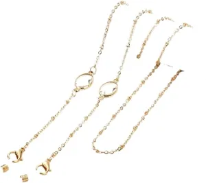 Metal Neck Rope Glasses Chain Pearl Women's Watch Strap Hanger(D)