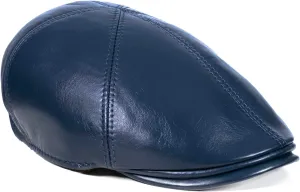 METELLINO, Genuine Sheepskin Leather 6 Panel Ivy Caps, Newboy Cap, Men's
