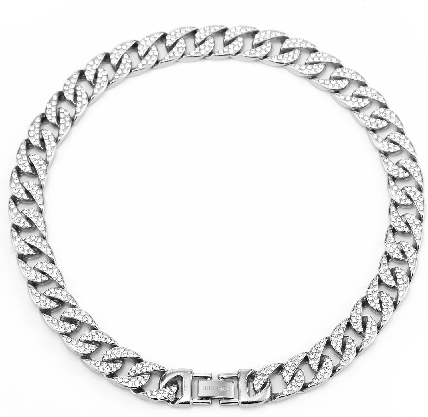 Miami Mens Cuban Link Chain Silver Gold Plated Bling Cuban Necklace Diamond Chain for Men 13MM iced out chain Hip Hop Jewelry，8.5/18/20/24 Inch Length-With metal gift box.