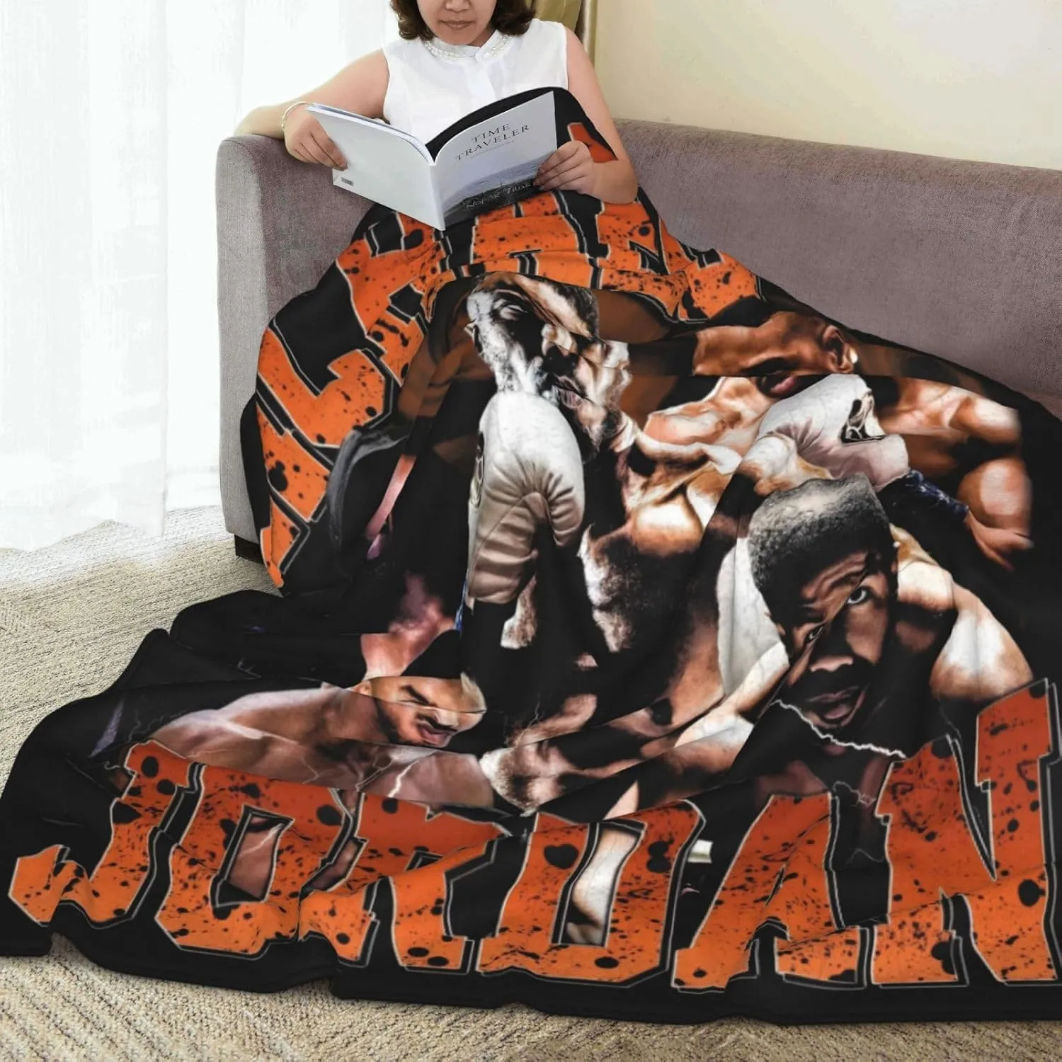 Michael B. Jordan Blanket Flannel Fleece Printed Throw Blankets Ultra Soft Micro Warm Blanket for All Season Bedding Chair Sofa Couch Bed 50"x40"