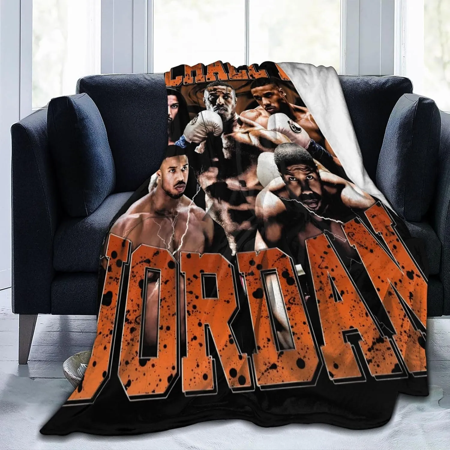 Michael B. Jordan Blanket Flannel Fleece Printed Throw Blankets Ultra Soft Micro Warm Blanket for All Season Bedding Chair Sofa Couch Bed 50"x40"