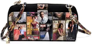 Michelle Obama Magazine Cover Collage Cell Phone Purse Wallet Smartphone Crossbody Wallet Travel Multifunction Phone Case