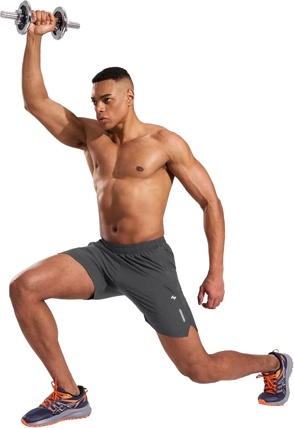 MIER Men's 5 Inch Inseam Running Shorts with Zipper Pockets Quick Dry Athletic Gym Workout No Liner Shorts, Lightweight