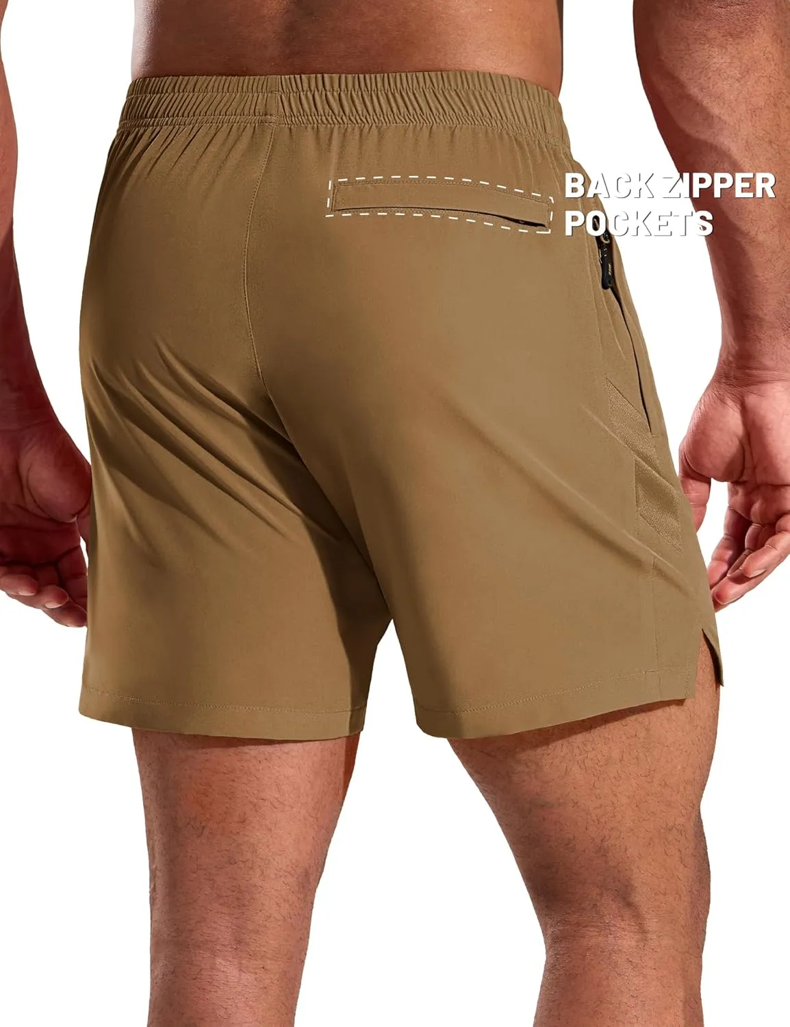 MIER Men's 5 Inch Inseam Running Shorts with Zipper Pockets Quick Dry Athletic Gym Workout No Liner Shorts, Lightweight
