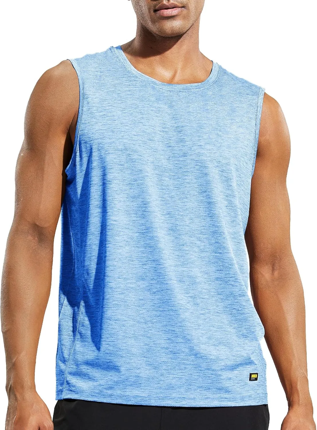 MIER Men’s Sleeveless Tank Top Dry Fit Workout Muscle Tee Shirt for Running Athletic Gym Sports Training, Moisture Wicking