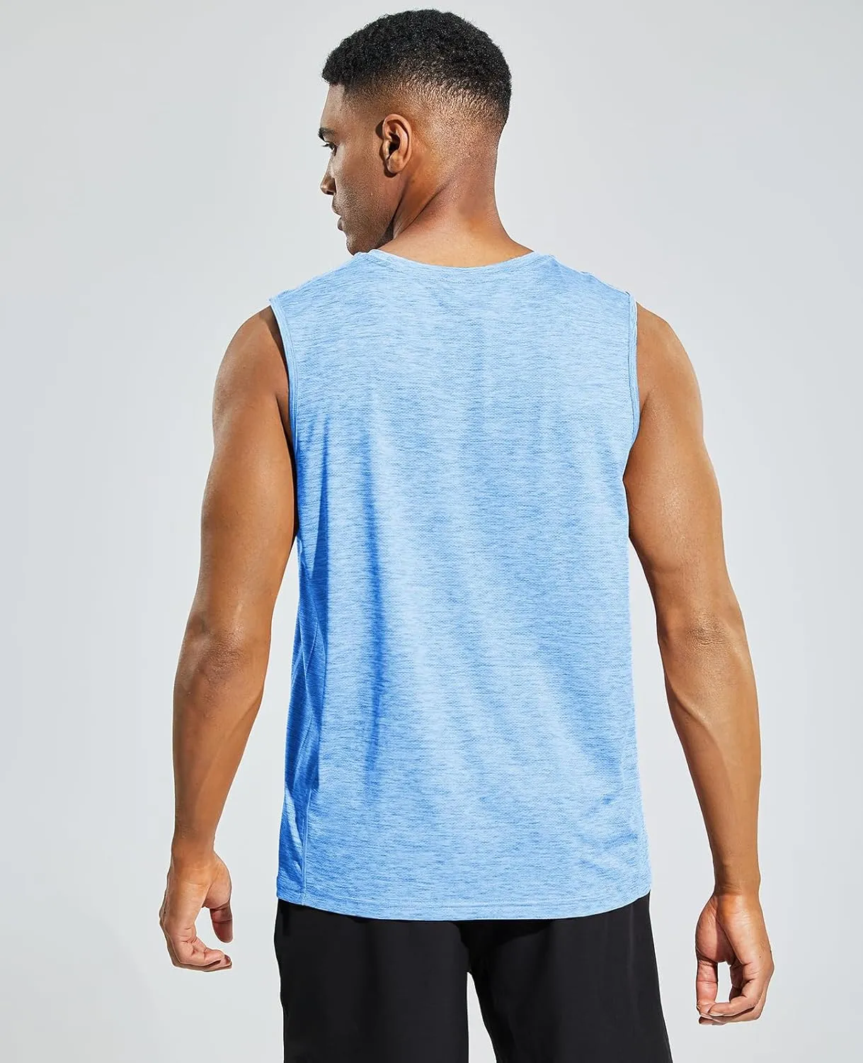 MIER Men’s Sleeveless Tank Top Dry Fit Workout Muscle Tee Shirt for Running Athletic Gym Sports Training, Moisture Wicking