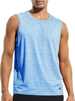 MIER Men’s Sleeveless Tank Top Dry Fit Workout Muscle Tee Shirt for Running Athletic Gym Sports Training, Moisture Wicking