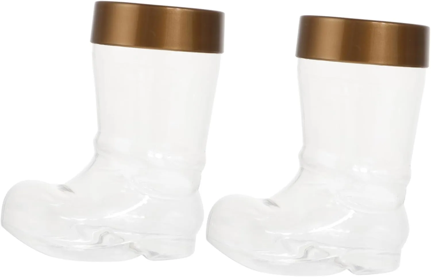Mikinona 2pcs Santa Shoe Container Xmas Candy Packaging Biscuits Jar Boot-shaped Storage Bottle