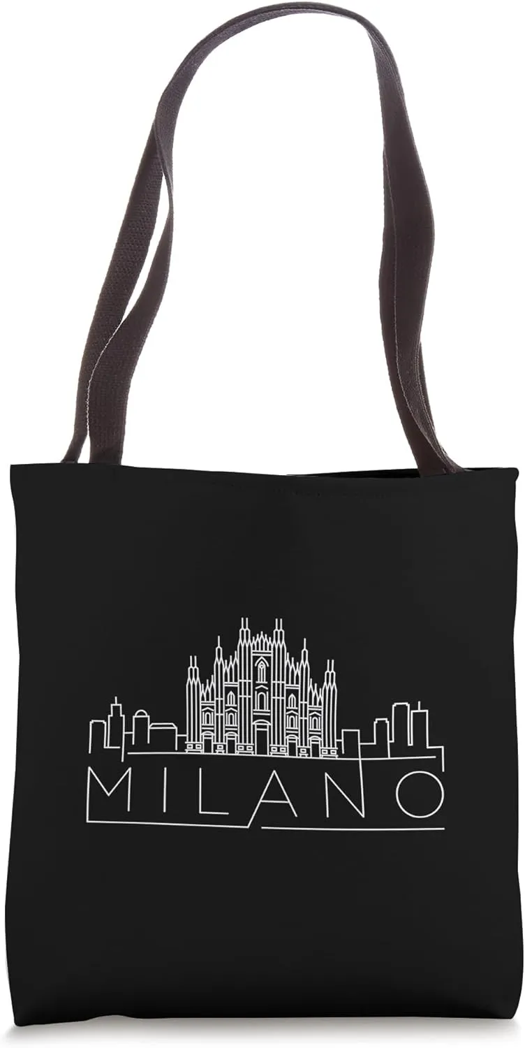 Milan Italy, Milano City Skyline, Minimalist Clean Line Art Tote Bag