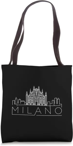 Milan Italy, Milano City Skyline, Minimalist Clean Line Art Tote Bag