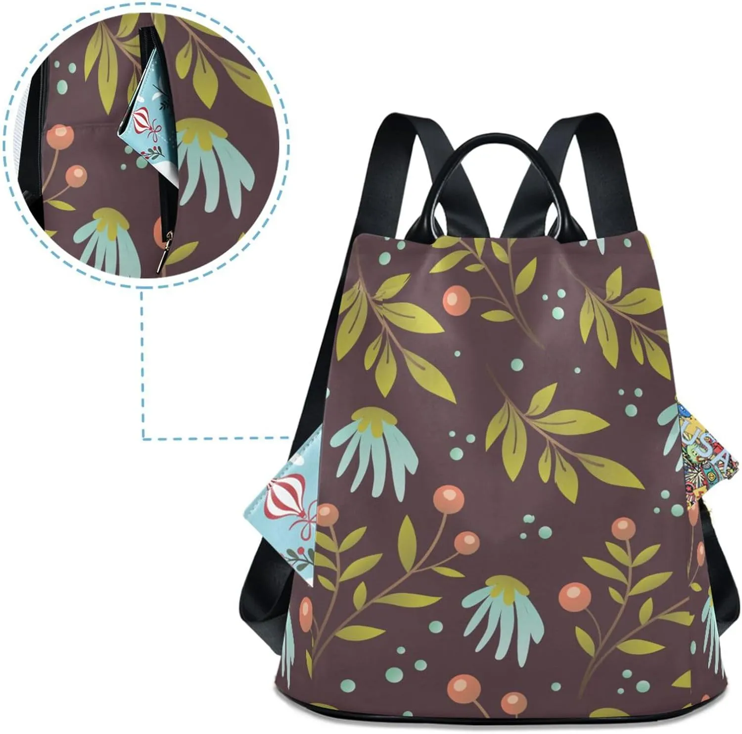 Mini Backpack Women Travel Handbag Shoulder Bag for Outing Shopping Traveling Going Out Pattern 4